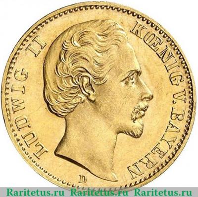 10 марок (mark) 1877 года   Германия (Империя)