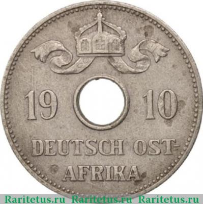10 геллеров (heller) 1910 года   Германская Восточная Африка