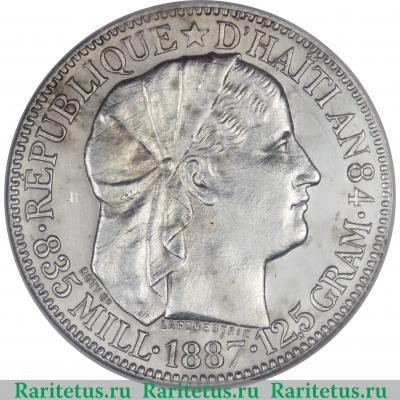 50 сантимов (centimes) 1887 года   Гаити
