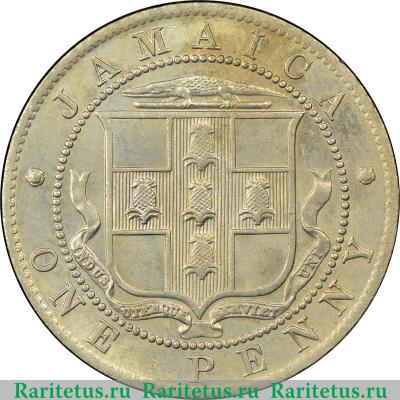 Реверс монеты 1 пенни (penny) 1918 года   Ямайка