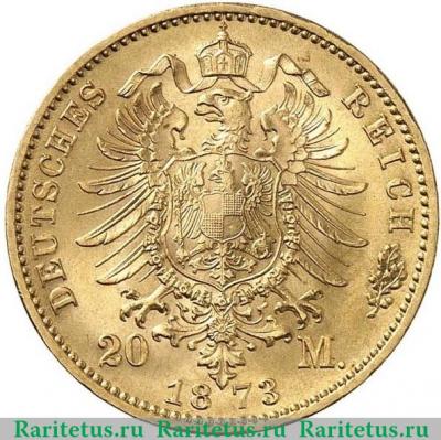 Реверс монеты 10 марок (mark) 1873 года   Германия (Империя)