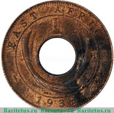 Реверс монеты 1 цент (cent) 1935 года   Британская Восточная Африка