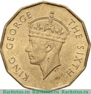 3 пенса (pence) 1952 года   Фиджи
