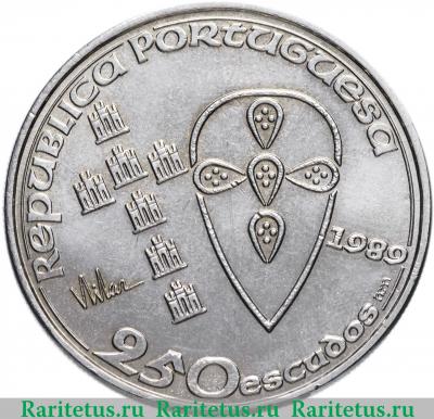 250 эскудо (escudos) 1989 года   Португалия
