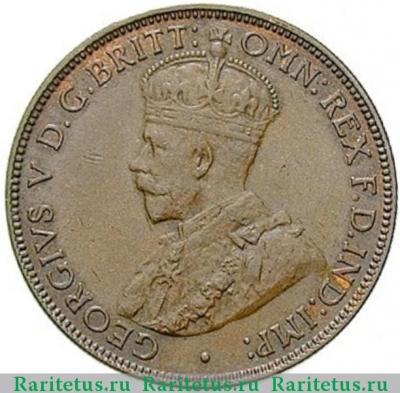 1/2 пенни (penny) 1917 года   Австралия