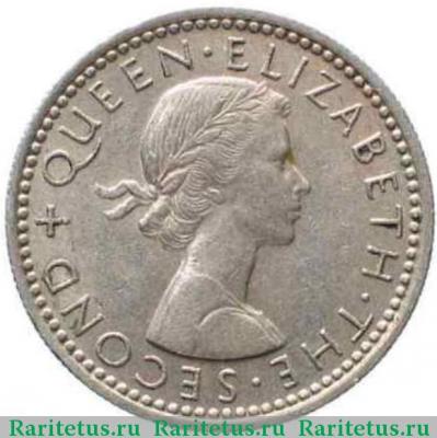 6 пенсов (pence) 1956 года   Новая Зеландия