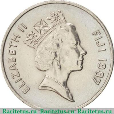 10 центов (cents) 1987 года   Фиджи