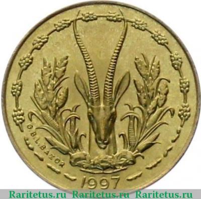 5 франков (francs) 1997 года   Западная Африка (BCEAO)