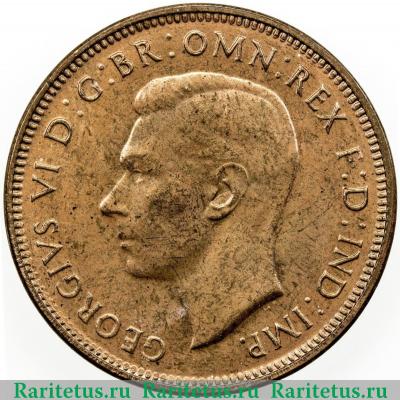 1/2 пенни (penny) 1941 года   Австралия