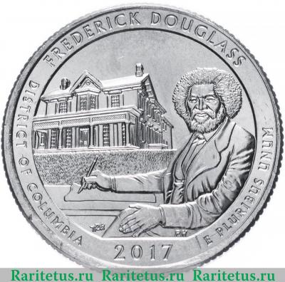 Реверс монеты 25 центов (квотер, 1/4 доллара, quarter dollar) 2017 года P дом Дугласа США
