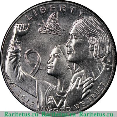50 центов (1/2 доллара, half dollar) 2018 года D осведомленность США