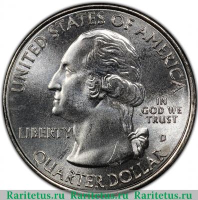 25 центов (квотер, 1/4 доллара, quarter dollar) 2017 года D Эффиджи-Маундз США