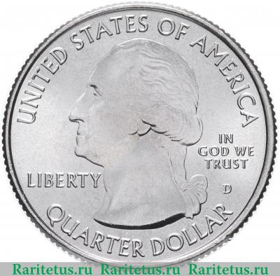25 центов (квотер, 1/4 доллара, quarter dollar) 2017 года D Кларк США