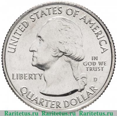 25 центов (квотер, 1/4 доллара, quarter dollar) 2018 года D Живописные скалы США