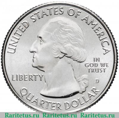 25 центов (квотер, 1/4 доллара, quarter dollar) 2018 года D Камберленд США