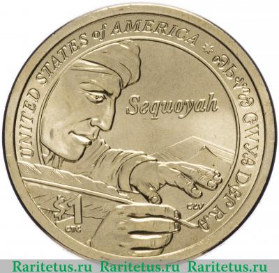 Реверс монеты 1 доллар (dollar) 2017 года P Секвойя США