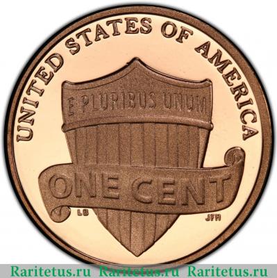 Реверс монеты 1 цент (cent) 2017 года S  США