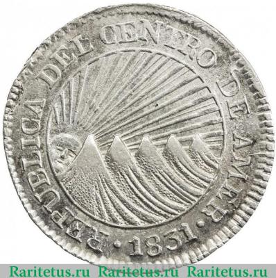 2 реала (reales) 1831 года   Соединённые Провинции Центральной Америки