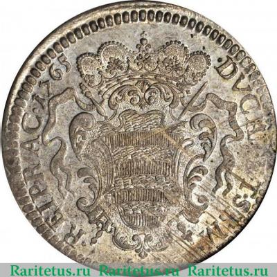Реверс монеты таллеро (tallero) 1765 года   Республика Рагуза