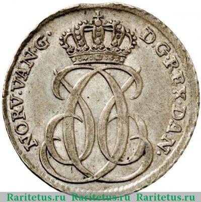 12 скиллингов (skilling) 1740 года   Датская Вест-Индия