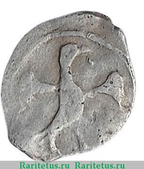 полушка Михаила Федоровича чекан Пскова 1613-1645 годов  птица вправо/вязь