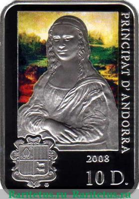 10 динеров 2008 года   Андорра