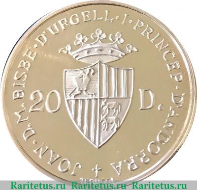 20 динеров 1984 года   Андорра