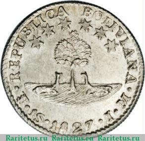 1 суэльдо 1827-1829 годов   Боливия