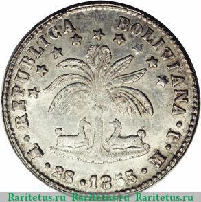 2 суэльдо 1853-1859 годов   Боливия