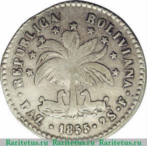 2 суэльдо 1855-1856 годов   Боливия