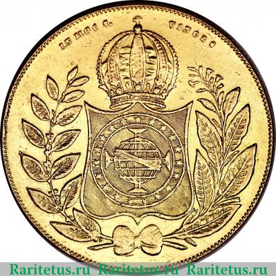 Реверс монеты 10000 рейсов 1841-1848 годов   Бразилия