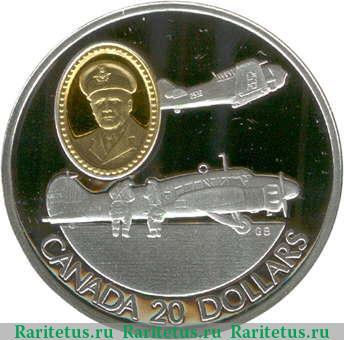 Реверс монеты 20 долларов 1990 года   Канада