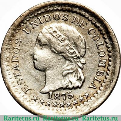 5 сентаво 1875-1885 годов   Колумбия