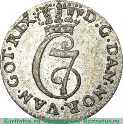 2 скиллинга 1778-1785 годов   Дания