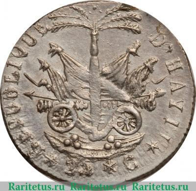 Реверс монеты 25 сантимов 1818 года   Гаити