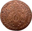 Реверс монеты 6 крейцеров 1800-1803 годов   Австрия