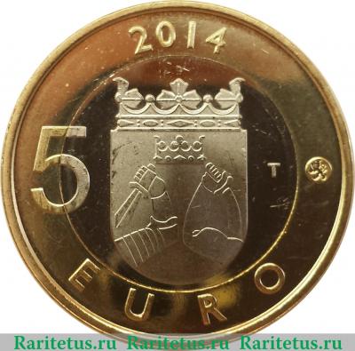 Реверс монеты 5 евро 2014 года   Финляндия