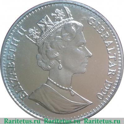 1 крона 1990 года   Гибралтар