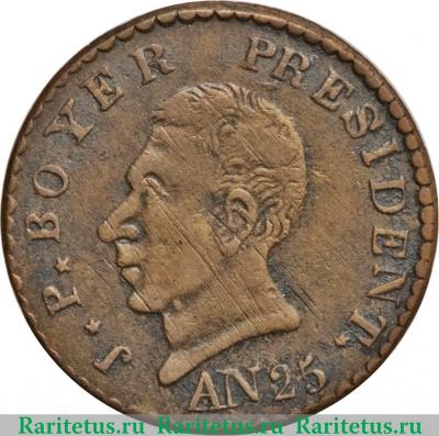 25 сантимов 1828 года   Гаити