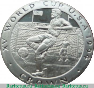 Реверс монеты 1 крона 1994 года   Остров Мэн