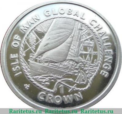 Реверс монеты 1 крона 2000 года   Остров Мэн