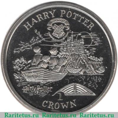 Реверс монеты 1 крона 2001 года   Остров Мэн