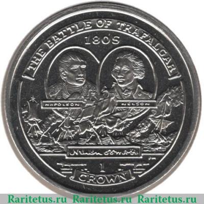 Реверс монеты 1 крона 2004 года   Остров Мэн