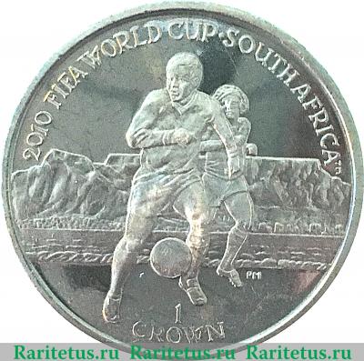 Реверс монеты 1 крона 2009 года   Остров Мэн
