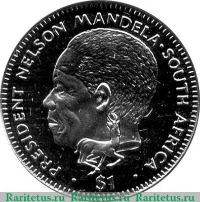 Реверс монеты 1 доллар 1994 года   Либерия