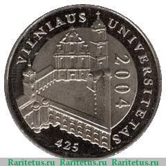 Реверс монеты 1 лит 2004 года   Литва