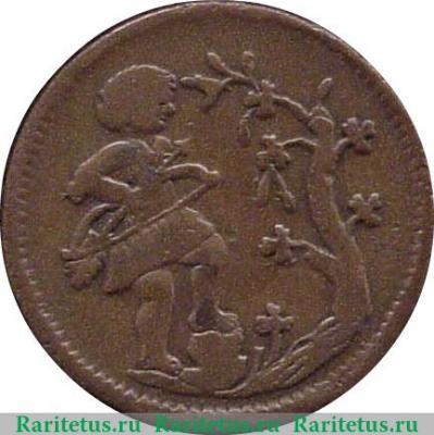 Реверс монеты ⅛ реала 1828 года   Мексика