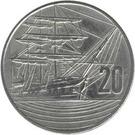 Реверс монеты 20 центов 1990 года   Новая Зеландия