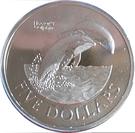 Реверс монеты 5 долларов 2002 года   Новая Зеландия