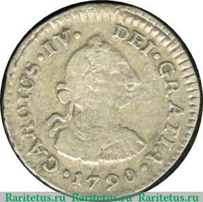 ½ реала 1789-1791 годов   Перу